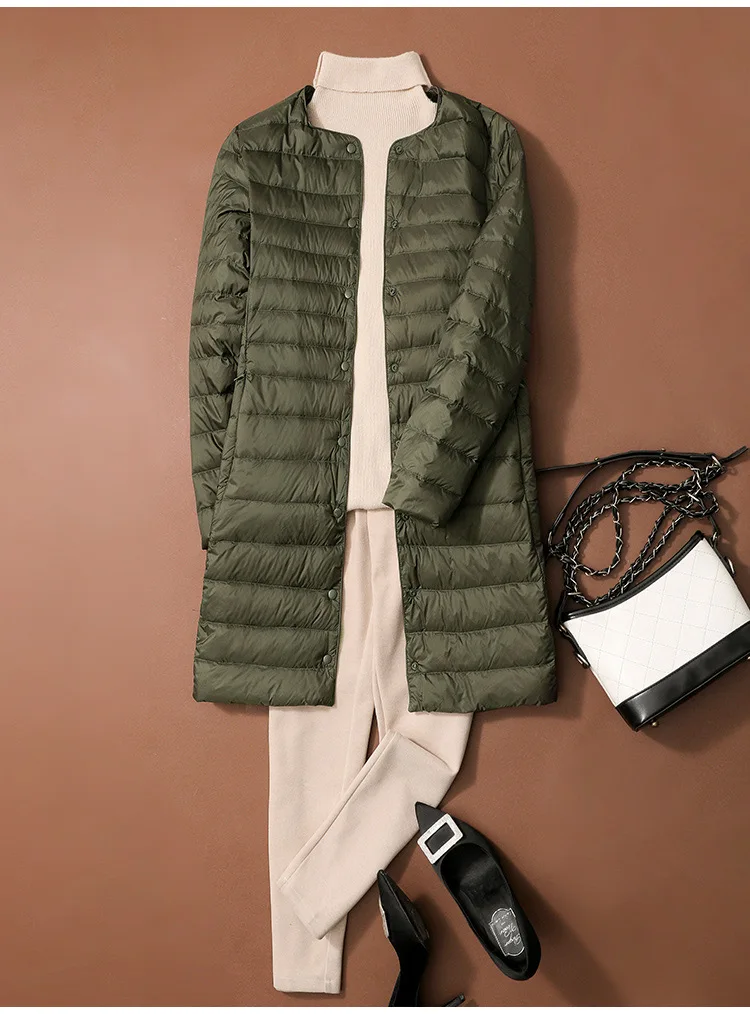 SEDUTMO Long Duck Down Jackets Women Ultra Light Coat WinterCasual Slim Black Thin Autumn Parkas ED2071