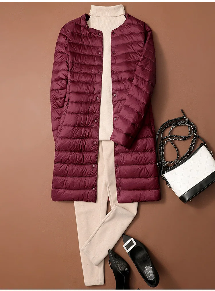 SEDUTMO Long Duck Down Jackets Women Ultra Light Coat WinterCasual Slim Black Thin Autumn Parkas ED2071