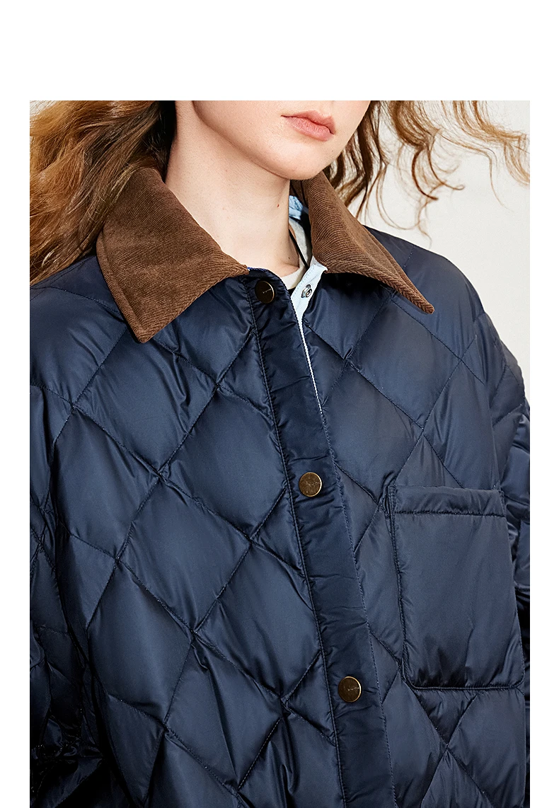 TOYOUTH Women 90% White Duck Down Jacket 2025 Winter New Double Side Antibacterial Turn Down Collar Parka Female Outwear Coat