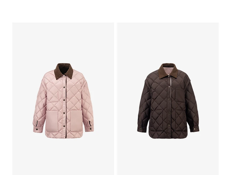 TOYOUTH Women 90% White Duck Down Jacket 2025 Winter New Double Side Antibacterial Turn Down Collar Parka Female Outwear Coat