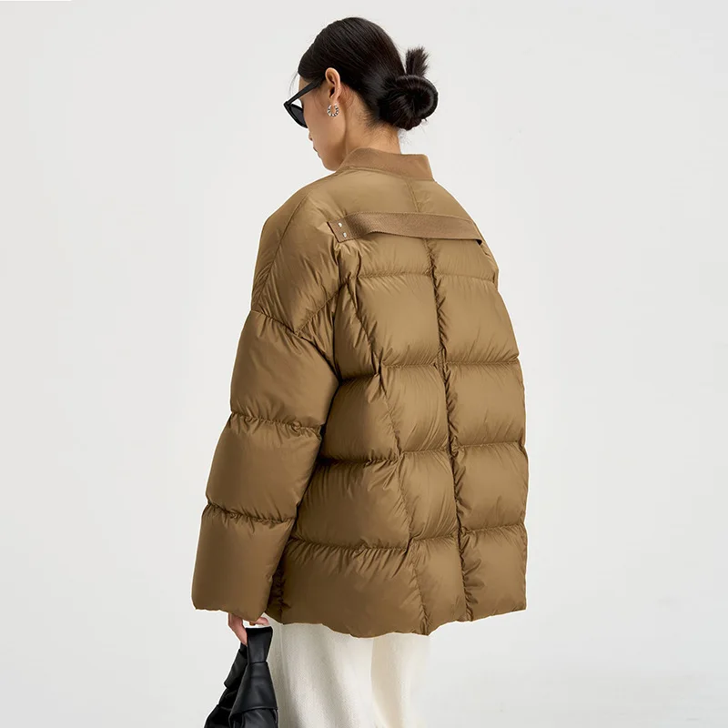 UMI MAO 90 White Duck Down Baseball Collar Down Jacket Women Winter New Fashion Thickened Casual Warm Trendy Puffer Jacket