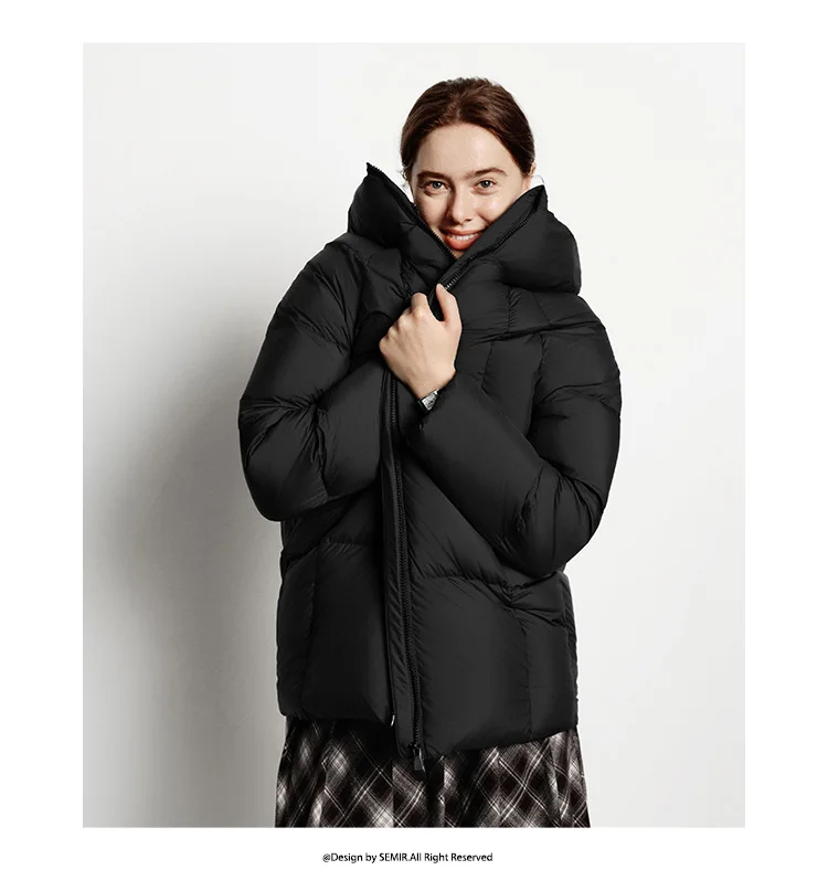 Semir Down Jacket Women Winter Mid-Length 90% Down Fill Thick Three-Resistant Turtle Back Raglan 2026 New Outerwear Women's Wear