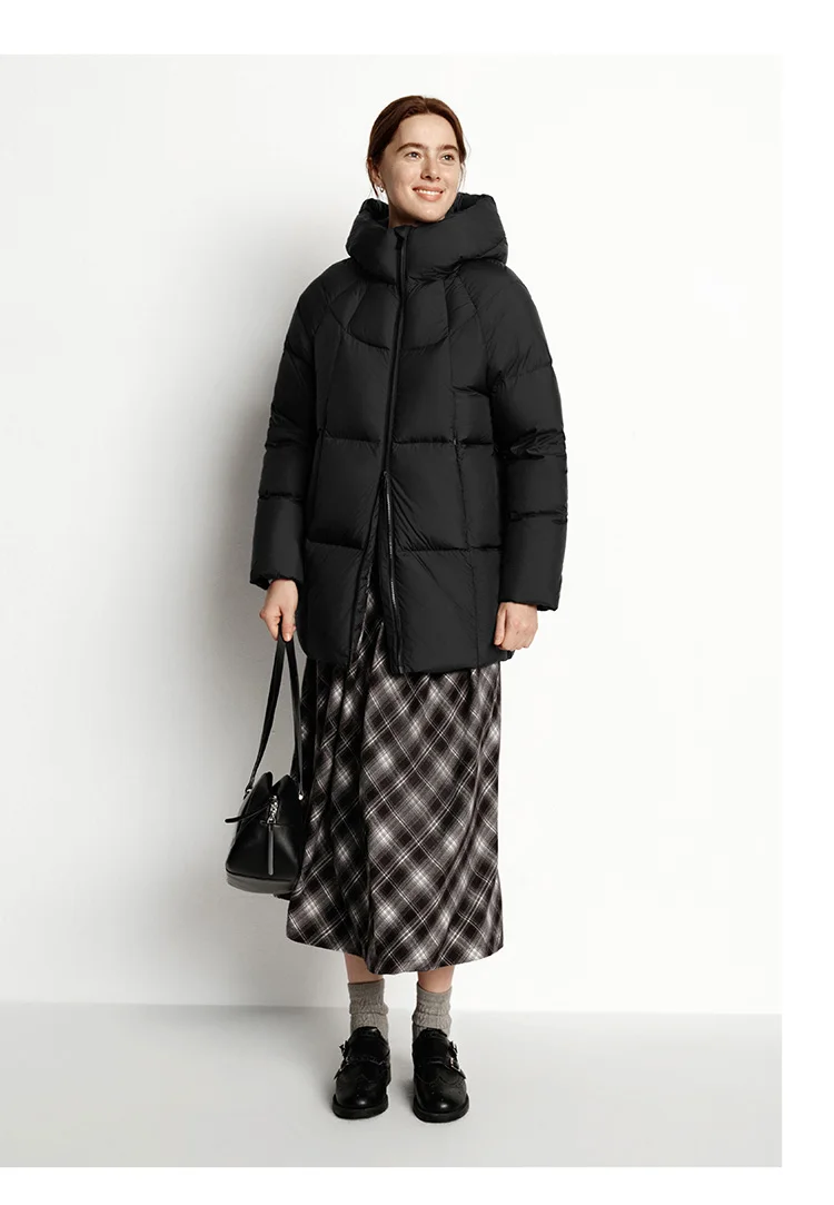 Semir Down Jacket Women Winter Mid-Length 90% Down Fill Thick Three-Resistant Turtle Back Raglan 2026 New Outerwear Women's Wear