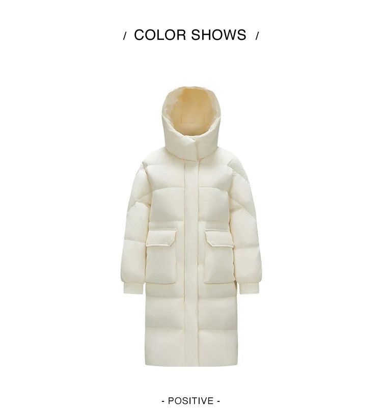 Semir Down Coat Women LongWaterproof Oil-proof Stain-proof Warm 2026 Winter New Loose Hooded Versatile Jacket Woman