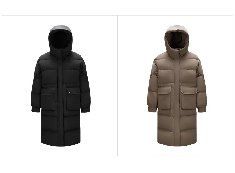 Semir Down Coat Women LongWaterproof Oil-proof Stain-proof Warm 2026 Winter New Loose Hooded Versatile Jacket Woman