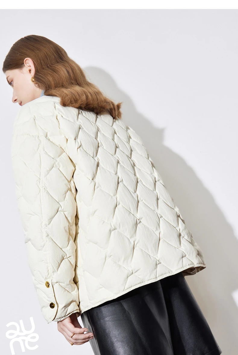 TOYOUH Women Down Jacket 2024 Autumn Winter New Denim Splicing Lapel Collar Zipper Closure Shirt Lightweight Warm Jacket