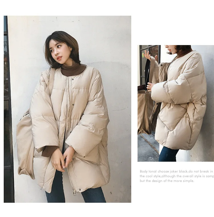 Women White Duck Down Coat 2026 Winter New Fashion Female Scarf OverSize Jackets Round Neck Loose Thicken Parkas Warm Outwear