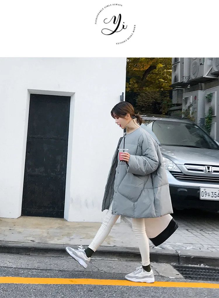 Women White Duck Down Coat 2026 Winter New Fashion Female Scarf OverSize Jackets Round Neck Loose Thicken Parkas Warm Outwear