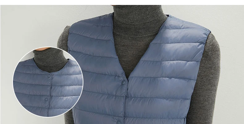 Spring Autumn Women Ultra Light 90% White Duck Down Vest Warm Winter Slim Waistcoat Under Parka Female Liner Portable Outwear