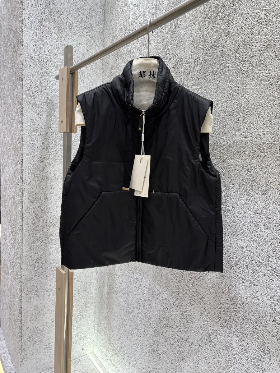 Schinteon Women Camel Down Vest Stand Collar Casual Sleeveless Jacket Simple Solid Color Fashionable Autumn Winter Top New 2026