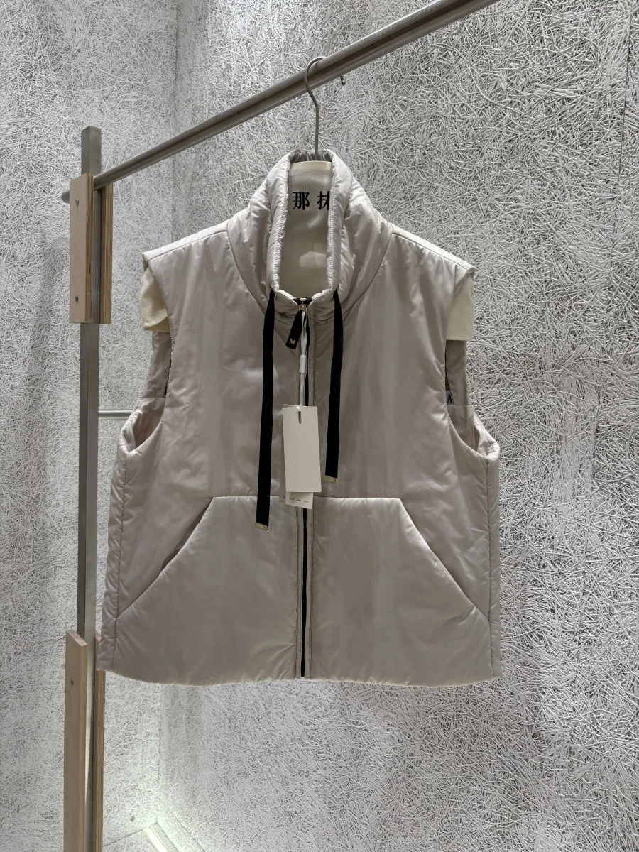 Schinteon Women Camel Down Vest Stand Collar Casual Sleeveless Jacket Simple Solid Color Fashionable Autumn Winter Top New 2026