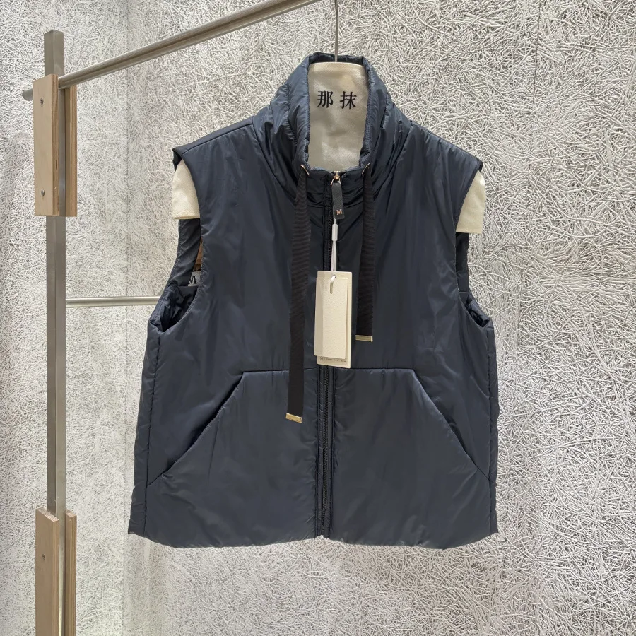 Schinteon Women Camel Down Vest Stand Collar Casual Sleeveless Jacket Simple Solid Color Fashionable Autumn Winter Top New 2026