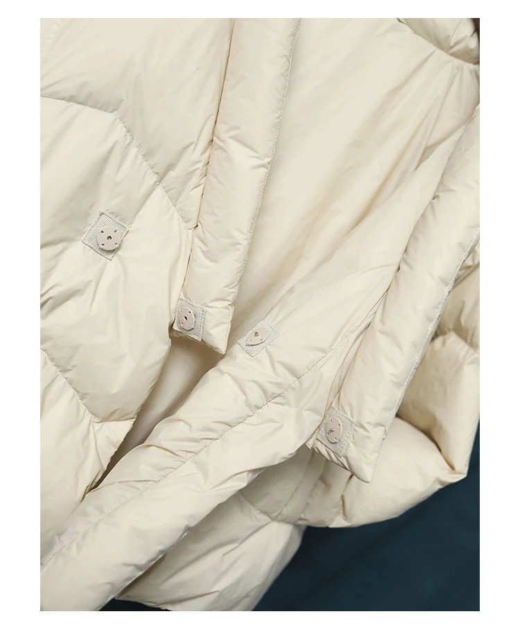 Schinteon Women Japanese Style Jacket Over Size White Duck Down Coat Loose Warm Autumn Winter Casual Outwear Top Quality