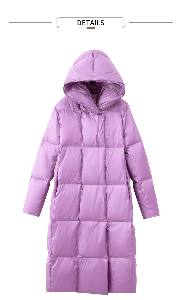 AMII Minimalist 2025 Down Jacket Coat Women Winter Warm Long Bread Puffer Coat Light Thick Quality Fashion Outerwear 12424110