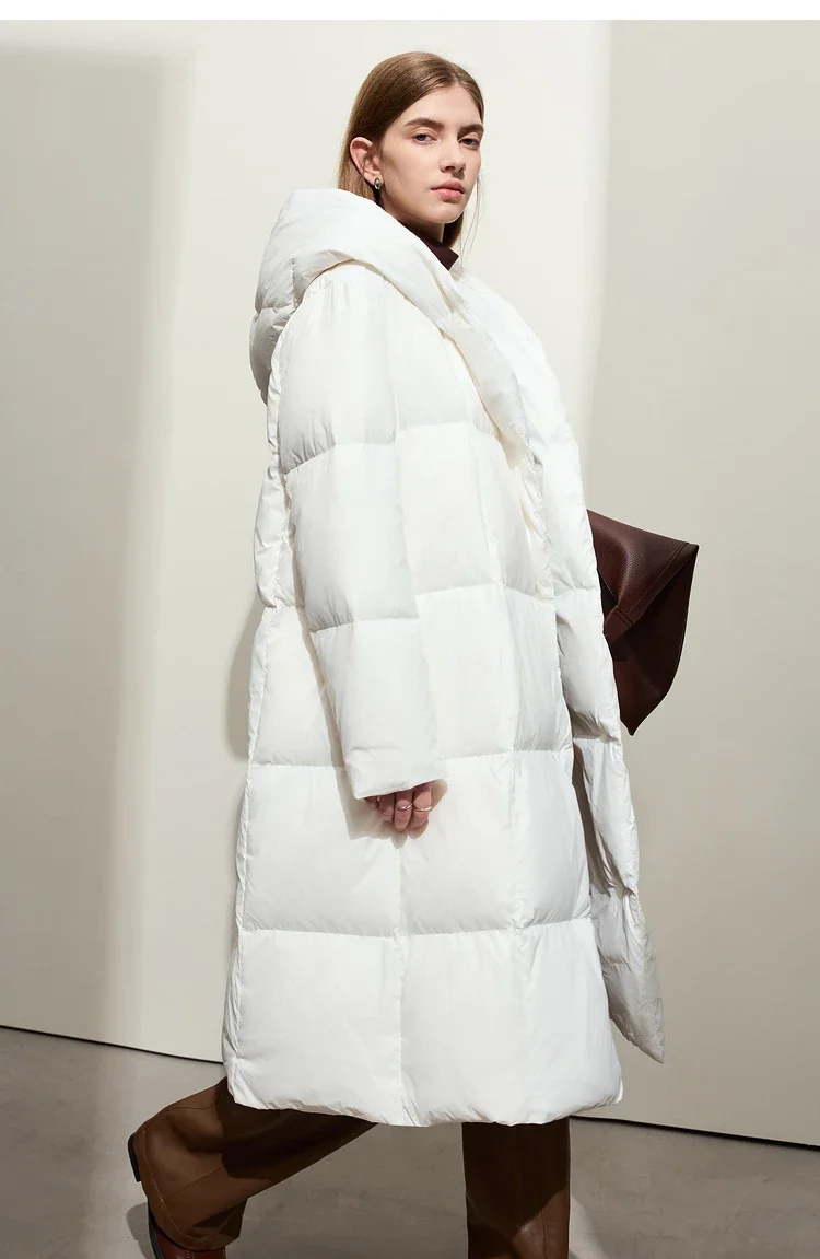AMII Minimalist 2025 Down Jacket Coat Women Winter Warm Long Bread Puffer Coat Light Thick Quality Fashion Outerwear 12424110