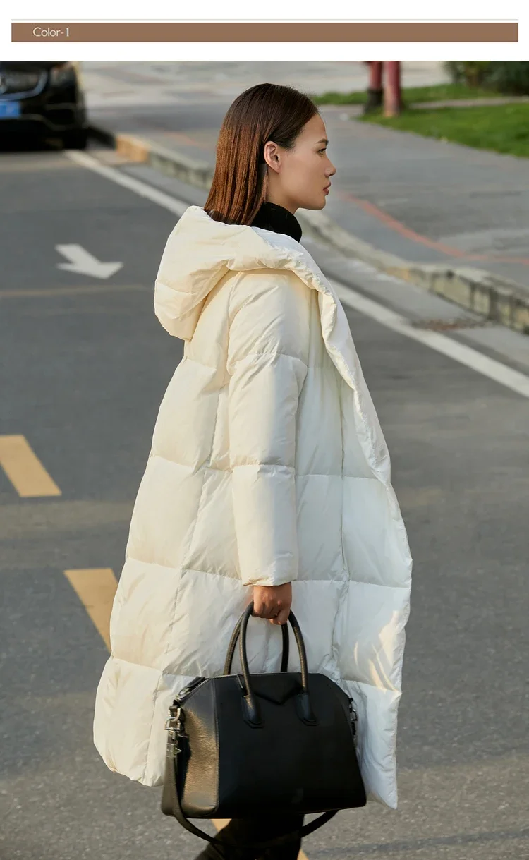 AMII Minimalist 2025 Down Jacket Coat Women Winter Warm Long Bread Puffer Coat Light Thick Quality Fashion Outerwear 12424110