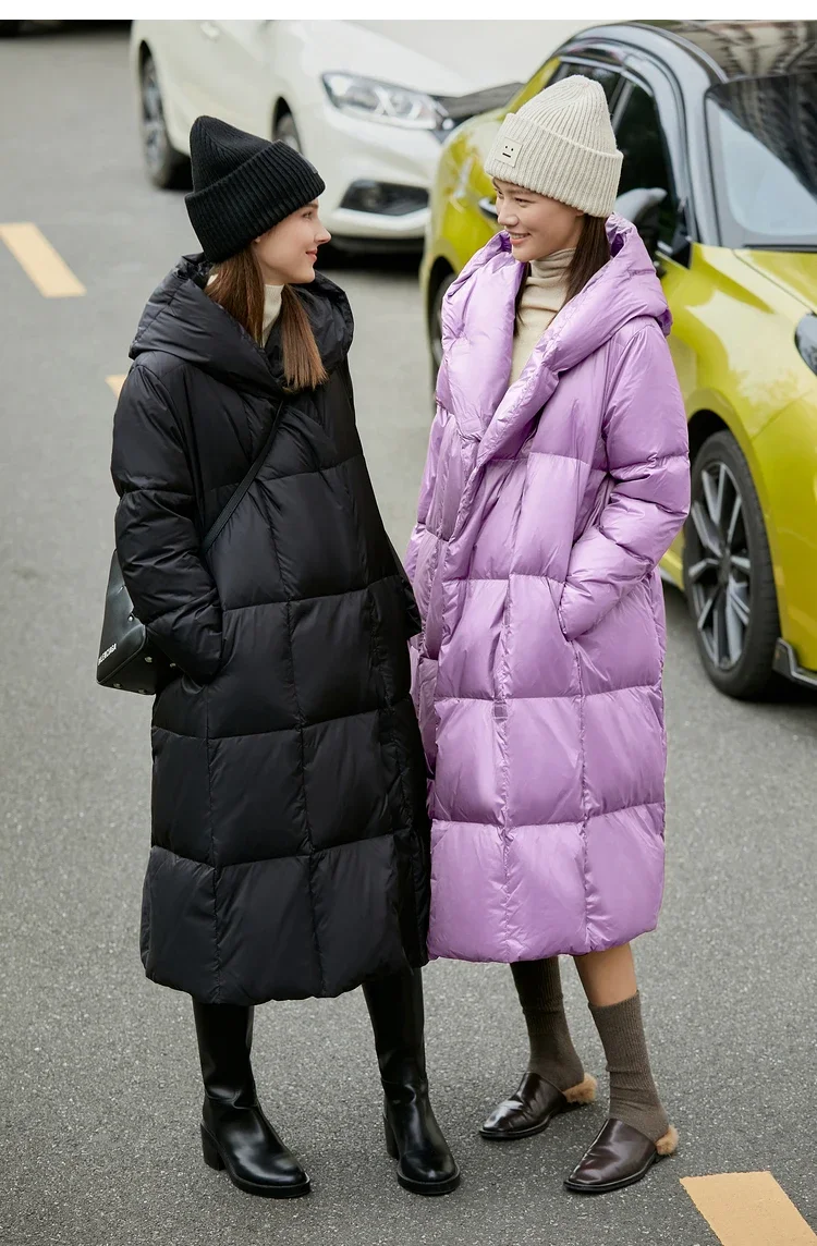 AMII Minimalist 2025 Down Jacket Coat Women Winter Warm Long Bread Puffer Coat Light Thick Quality Fashion Outerwear 12424110