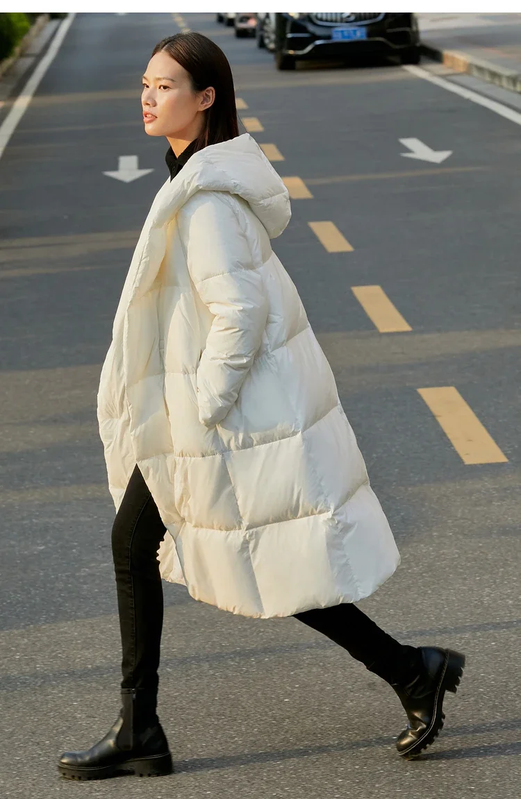 AMII Minimalist 2025 Down Jacket Coat Women Winter Warm Long Bread Puffer Coat Light Thick Quality Fashion Outerwear 12424110