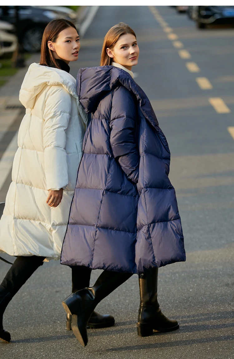 AMII Minimalist 2025 Down Jacket Coat Women Winter Warm Long Bread Puffer Coat Light Thick Quality Fashion Outerwear 12424110