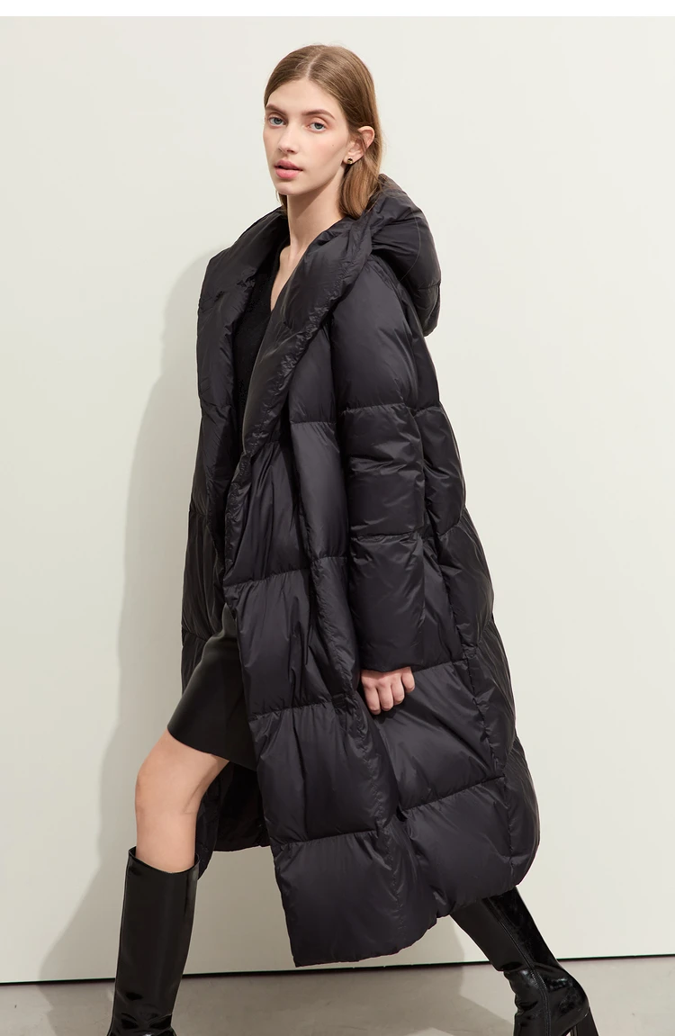 AMII Minimalist 2024 Down Puffer Coat For Women Winter Long Bread Coat Light Thick Warm Quality Fashion Outerwear New 12424110