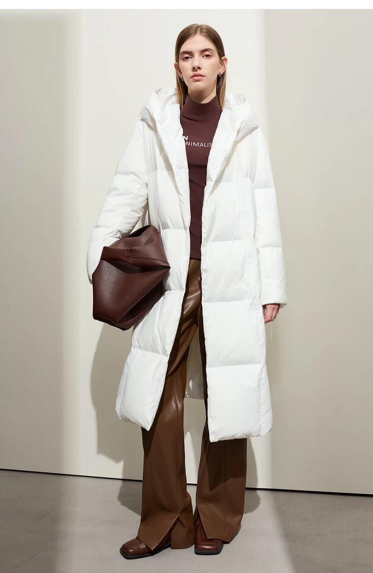 AMII Minimalist 2024 Down Puffer Coat For Women Winter Long Bread Coat Light Thick Warm Quality Fashion Outerwear New 12424110