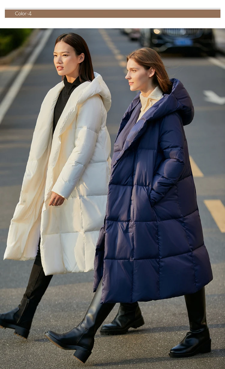 AMII Minimalist 2024 Down Puffer Coat For Women Winter Long Bread Coat Light Thick Warm Quality Fashion Outerwear New 12424110