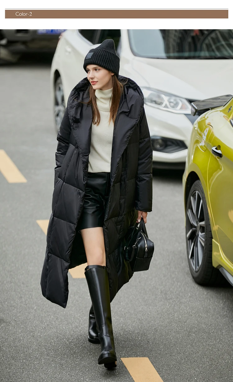 AMII Minimalist 2024 Down Puffer Coat For Women Winter Long Bread Coat Light Thick Warm Quality Fashion Outerwear New 12424110