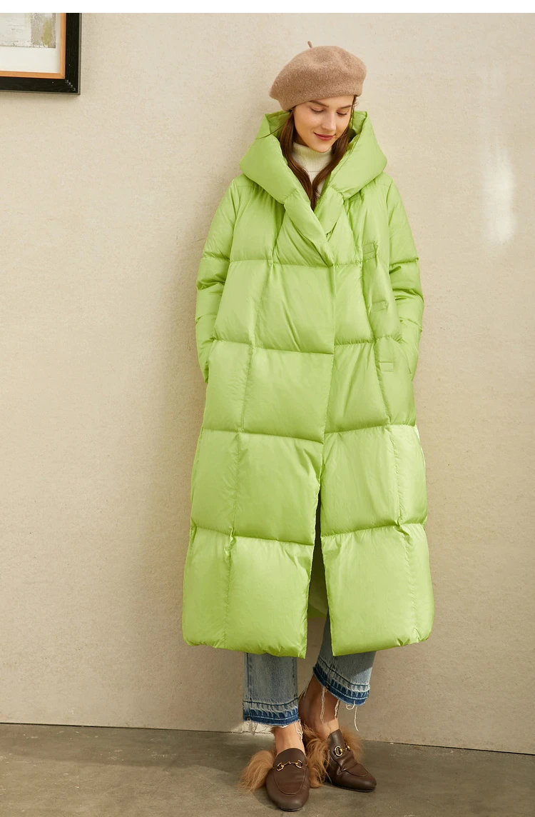 AMII Minimalist 2024 Down Puffer Coat For Women Winter Long Bread Coat Light Thick Warm Quality Fashion Outerwear New 12424110