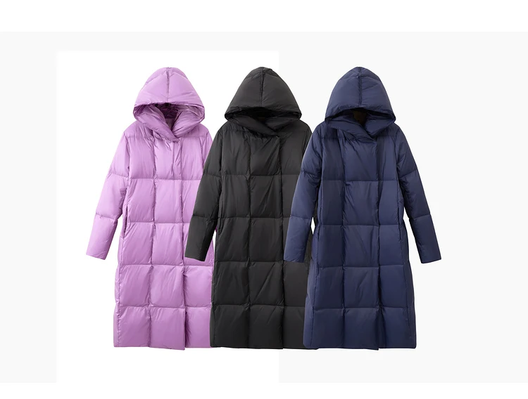 AMII Minimalist 2024 Down Puffer Coat For Women Winter Long Bread Coat Light Thick Warm Quality Fashion Outerwear New 12424110
