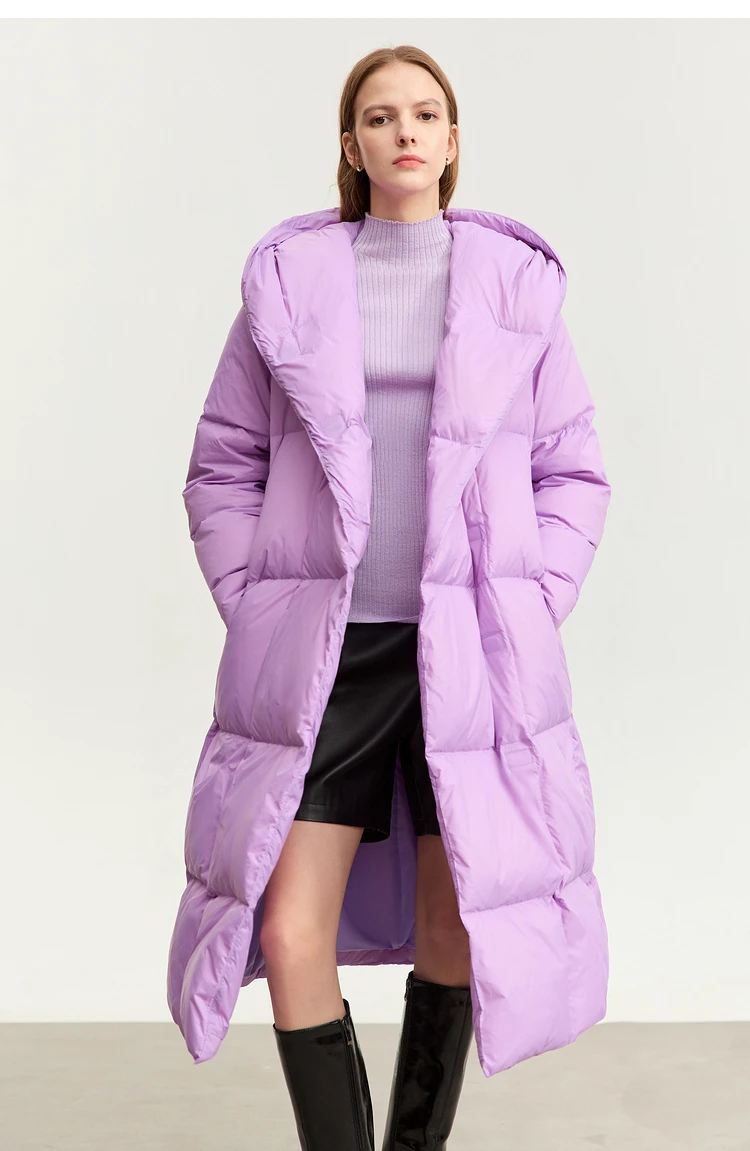 AMII Minimalist 2024 Down Puffer Coat For Women Winter Long Bread Coat Light Thick Warm Quality Fashion Outerwear New 12424110