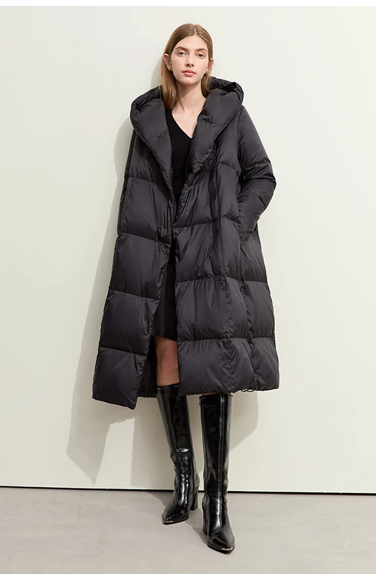 AMII Minimalist 2024 Down Puffer Coat For Women Winter Long Bread Coat Light Thick Warm Quality Fashion Outerwear New 12424110