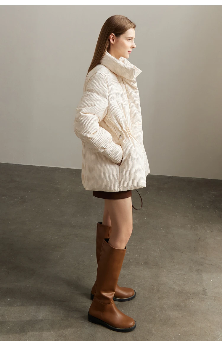 AMII Minimalist Duck Down Puffer Coat Women Winter 2026 Lightweight Stand Collar Lapel Warm Outerwear New Jackets 12344052