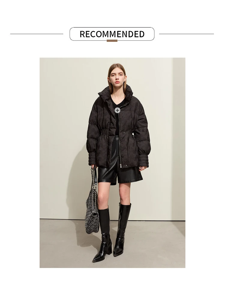 AMII Minimalist Duck Down Puffer Coat Women Winter 2026 Lightweight Stand Collar Lapel Warm Outerwear New Jackets 12344052