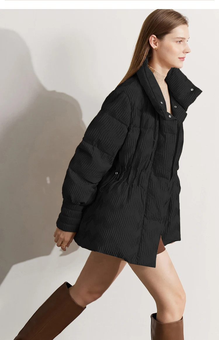 AMII Minimalist Duck Down Puffer Coat Women Winter 2026 Lightweight Stand Collar Lapel Warm Outerwear New Jackets 12344052