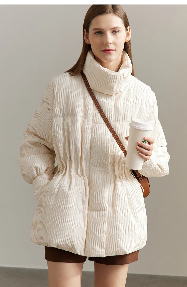 AMII Minimalist Duck Down Puffer Coat Women Winter 2026 Lightweight Stand Collar Lapel Warm Outerwear New Jackets 12344052