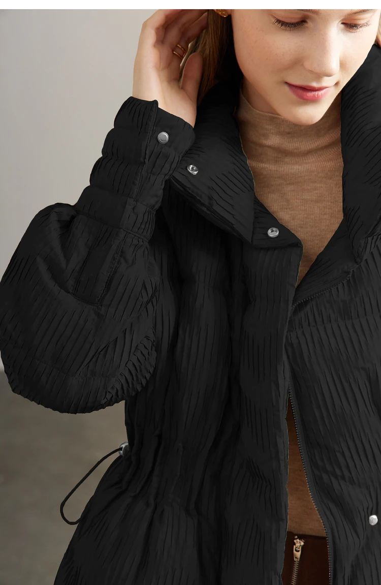 AMII Minimalist Duck Down Puffer Coat Women Winter 2026 Lightweight Stand Collar Lapel Warm Outerwear New Jackets 12344052