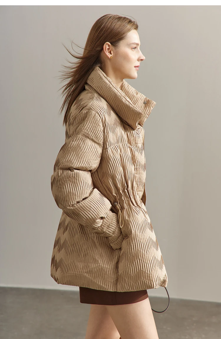 AMII Minimalist Duck Down Puffer Coat Women Winter 2026 Lightweight Stand Collar Lapel Warm Outerwear New Jackets 12344052