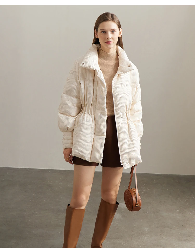 AMII Minimalist Duck Down Puffer Coat Women Winter 2026 Lightweight Stand Collar Lapel Warm Outerwear New Jackets 12344052