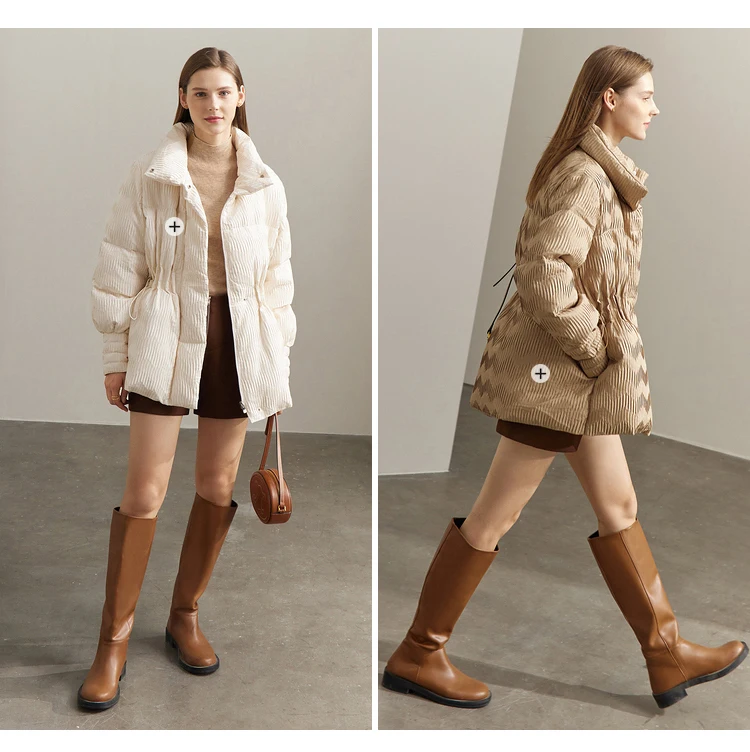 AMII Minimalist Duck Down Puffer Coat Women Winter 2026 Lightweight Stand Collar Lapel Warm Outerwear New Jackets 12344052