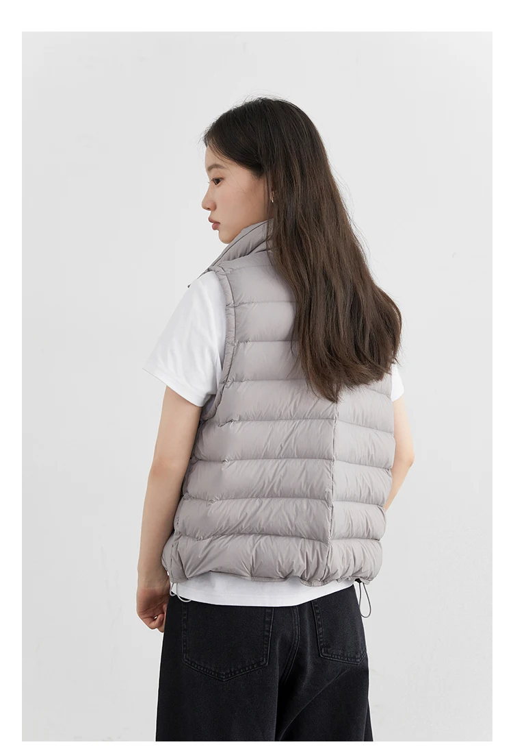 CHIC VEN New Women Down Coats Sleeveless Lightweight 90 White Duck Down Stand Up Collar Female Down Vest Autumn Winter 2026