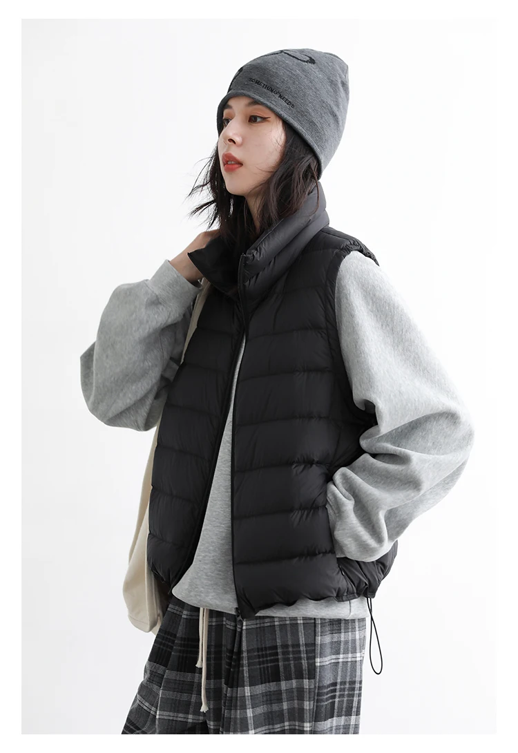 CHIC VEN New Women Down Coats Sleeveless Lightweight 90 White Duck Down Stand Up Collar Female Down Vest Autumn Winter 2026