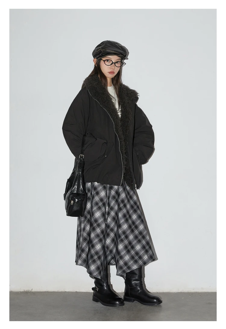 CHIC VEN Women Down Coats Loose Casual 90 White Duck Down Jacket Plush Splice Female Warm Overcoat Autumn Winter 2025