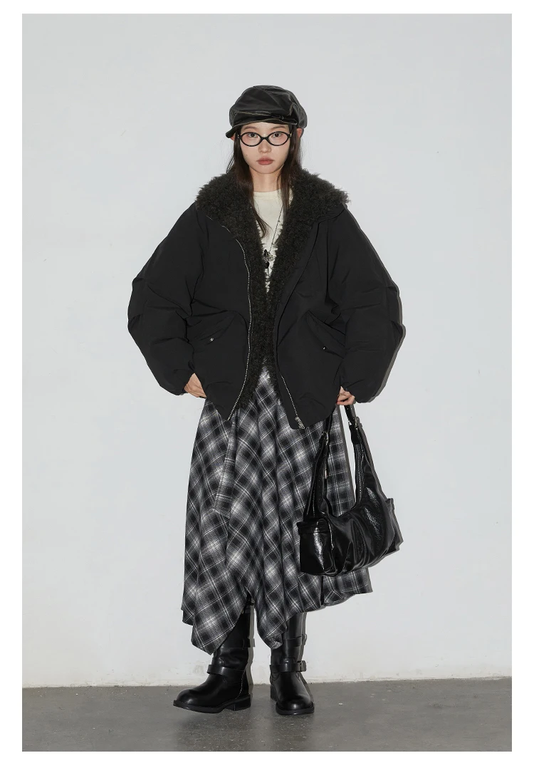 CHIC VEN Women Down Coats Loose Casual 90 White Duck Down Jacket Plush Splice Female Warm Overcoat Autumn Winter 2025