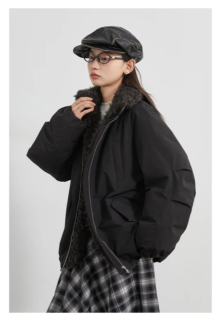 CHIC VEN Women Down Coats Loose Casual 90 White Duck Down Jacket Plush Splice Female Warm Overcoat Autumn Winter 2025