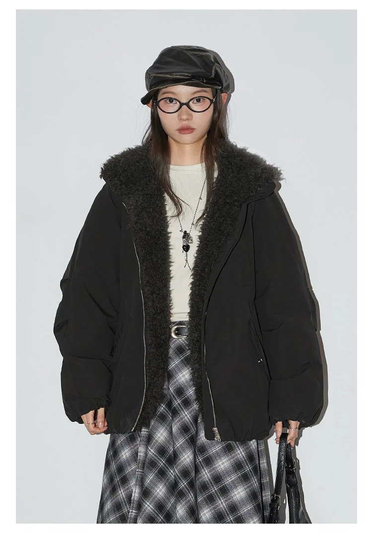 CHIC VEN Women Down Coats Loose Casual 90 White Duck Down Jacket Plush Splice Female Warm Overcoat Autumn Winter 2025