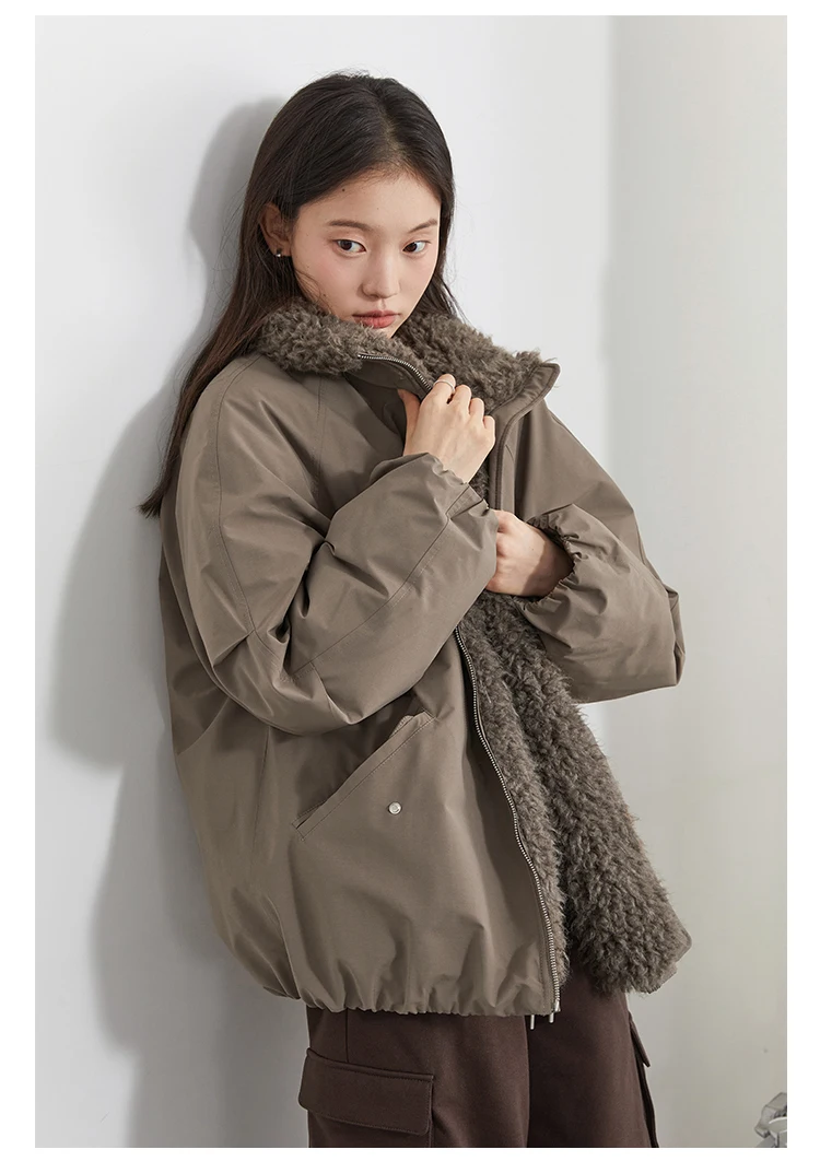 CHIC VEN Women Down Coats Loose Casual 90 White Duck Down Jacket Plush Splice Female Warm Overcoat Autumn Winter 2025