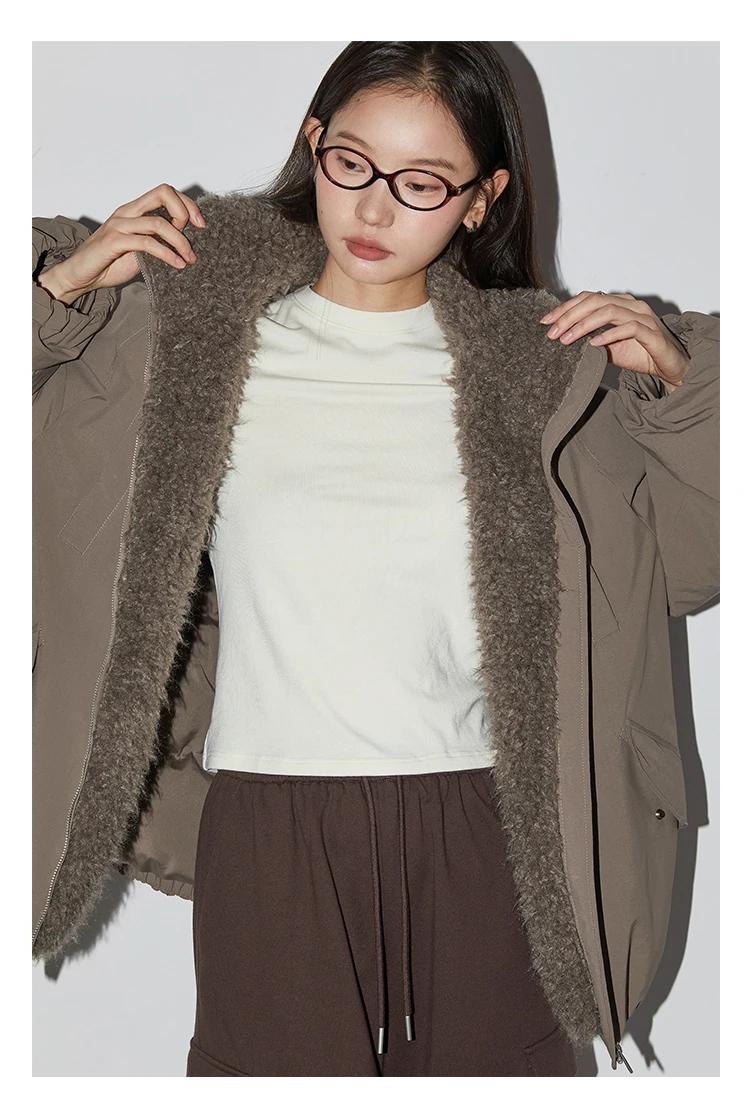 CHIC VEN Women Down Coats Loose Casual 90 White Duck Down Jacket Plush Splice Female Warm Overcoat Autumn Winter 2025