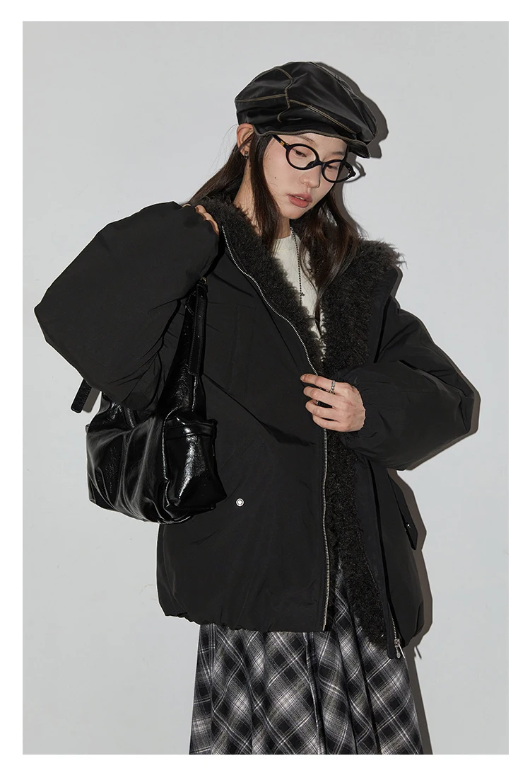 CHIC VEN Women Down Coats Loose Casual 90 White Duck Down Jacket Plush Splice Female Warm Overcoat Autumn Winter 2025
