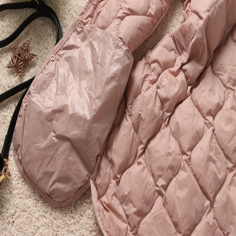 Fashion Lightweight Hooded Down Vest Woman Short Slim Fit Warm Winter Puffer Waistcoat Women Gilet Single Breasted VT-335
