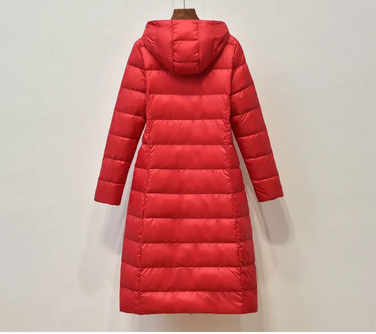 Johnature Women Hooded Zipper Warm Down White Coats Long Sleeve Slim Fashion Clothes 2025 New Autumn 6 Color Long Down Coats